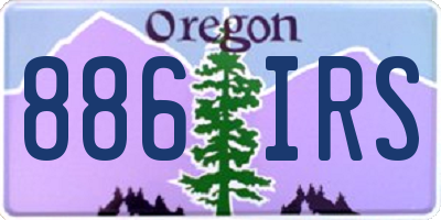 OR license plate 886IRS