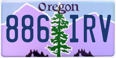 OR license plate 886IRV