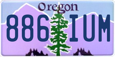 OR license plate 886IUM