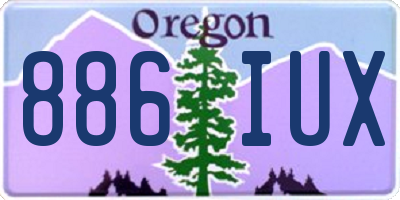 OR license plate 886IUX