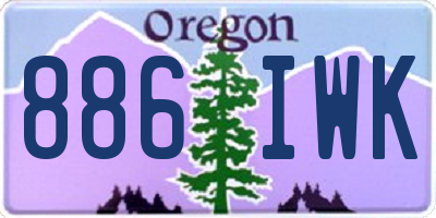 OR license plate 886IWK