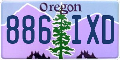 OR license plate 886IXD