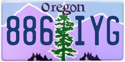 OR license plate 886IYG