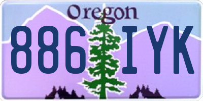 OR license plate 886IYK
