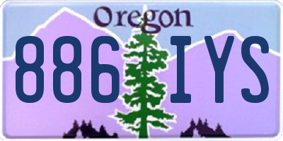 OR license plate 886IYS