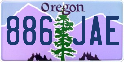 OR license plate 886JAE