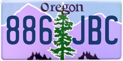 OR license plate 886JBC