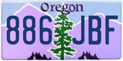 OR license plate 886JBF
