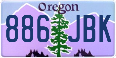 OR license plate 886JBK