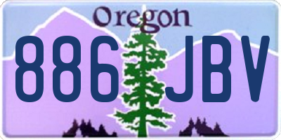 OR license plate 886JBV