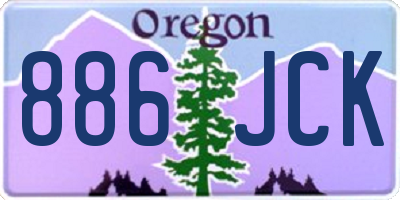OR license plate 886JCK