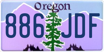 OR license plate 886JDF
