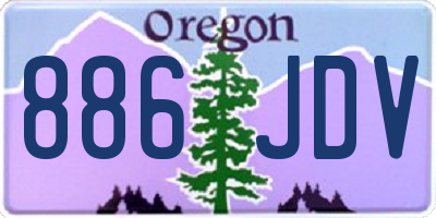 OR license plate 886JDV
