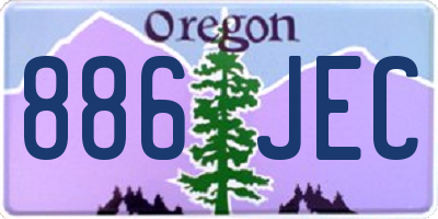 OR license plate 886JEC