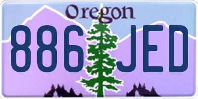 OR license plate 886JED