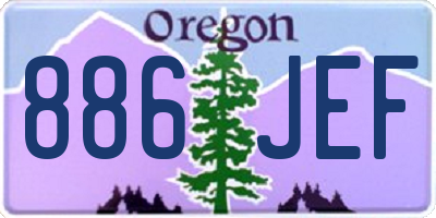 OR license plate 886JEF