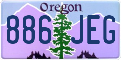 OR license plate 886JEG
