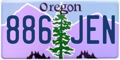 OR license plate 886JEN