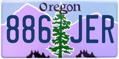 OR license plate 886JER