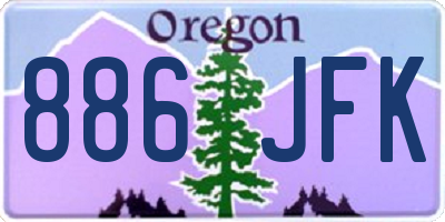 OR license plate 886JFK