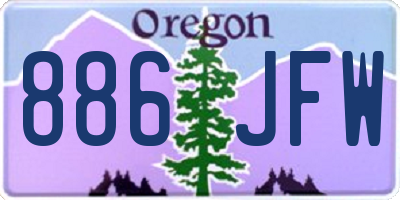 OR license plate 886JFW