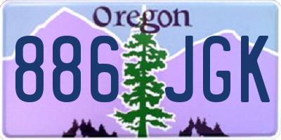 OR license plate 886JGK
