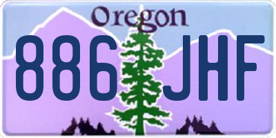 OR license plate 886JHF