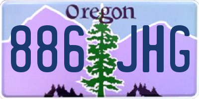 OR license plate 886JHG