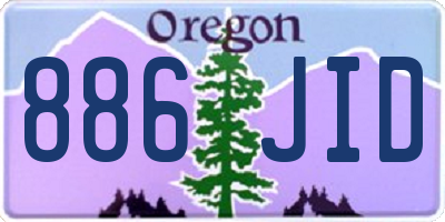 OR license plate 886JID