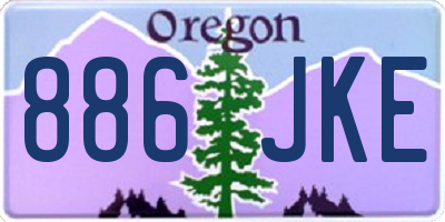 OR license plate 886JKE