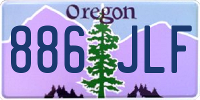 OR license plate 886JLF