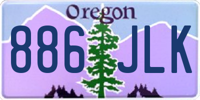 OR license plate 886JLK