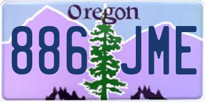 OR license plate 886JME
