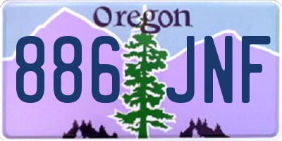 OR license plate 886JNF