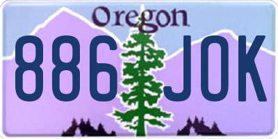 OR license plate 886JOK