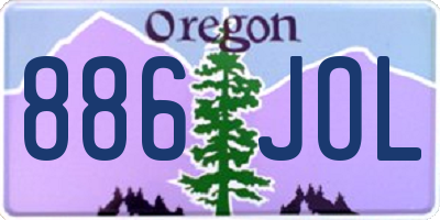 OR license plate 886JOL