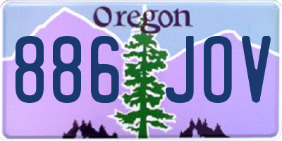 OR license plate 886JOV