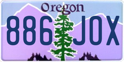 OR license plate 886JOX
