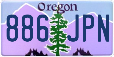OR license plate 886JPN