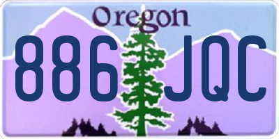 OR license plate 886JQC