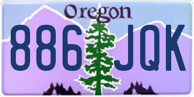 OR license plate 886JQK
