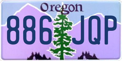 OR license plate 886JQP