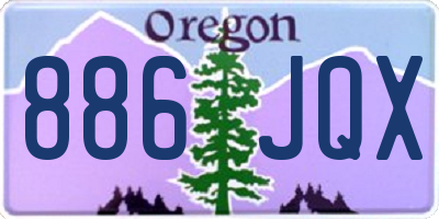 OR license plate 886JQX