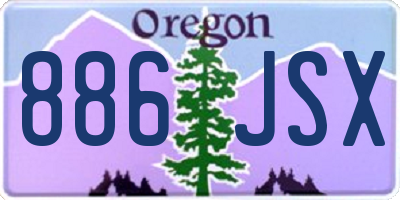 OR license plate 886JSX