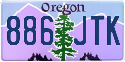 OR license plate 886JTK