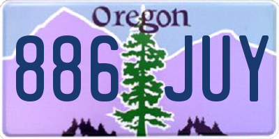 OR license plate 886JUY