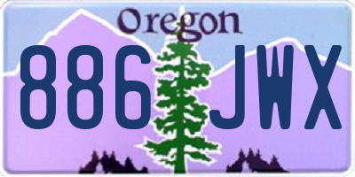OR license plate 886JWX