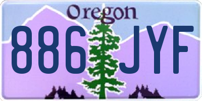 OR license plate 886JYF