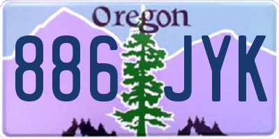 OR license plate 886JYK