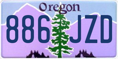 OR license plate 886JZD